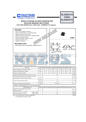 SLDB056S datasheet - SINGLE-PHASE GLASS PASSIVATED SILICON BRIDGE RECTIFIER