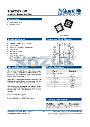 TGA2527-SM datasheet - Ku-Band Power Amplifier