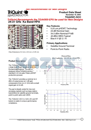 TGA4501-SCC datasheet - 24-31 GHz Ka Band HPA