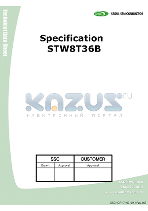 STW8T36B datasheet - White colored SMT package Pb-free Reflow Soldering Application