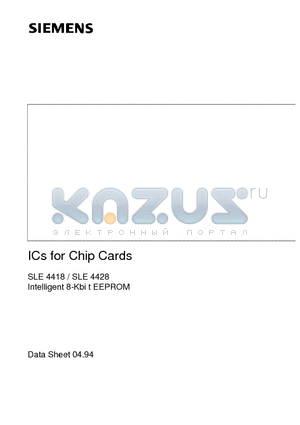 SLE4418C datasheet - ICs for Chip Cards