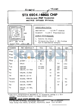 STX6905 datasheet - HIGH VOLTAGE PNP TRANSISTOR MULTIPLE DIFFUSED EPITAXIAL