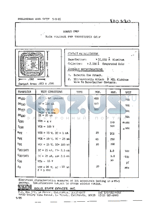 STX625 datasheet - HIGH VOLTAGE PNP TRANSISTOR CHIP