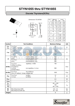 STYN1055 datasheet - Discrete Thyristors(SCRs)