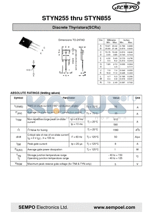 STYN255 datasheet - Discrete Thyristors(SCRs)