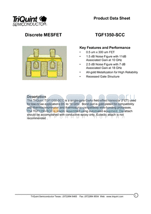 TGF1350-SCC datasheet - Discrete MESFET