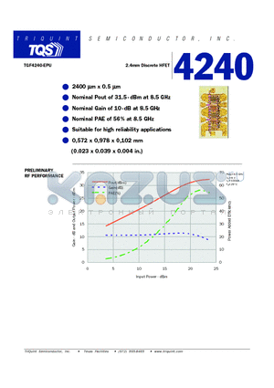 TGF4240-EPU datasheet - 2.4mm Discrete HFET