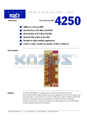 TGF4250 datasheet - 4.8 mm Discrete HFET