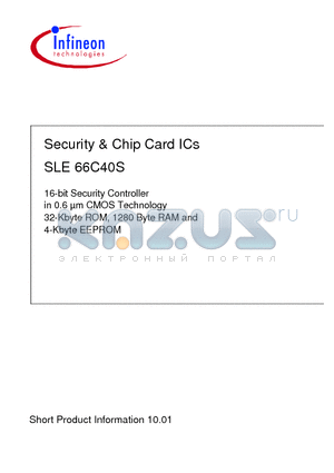 SLE66C40S datasheet - Security & Chip Card ICs