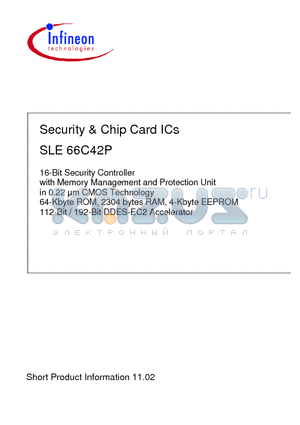 SLE66C42P datasheet - Security & Chip Card ICs