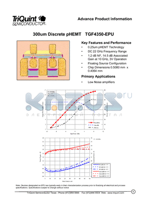 TGF4350-EPU datasheet - 300um Discrete pHEMT