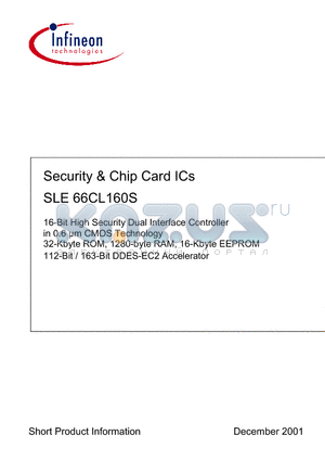 SLE66CL160S datasheet - SECURITY & CHIP CARD ICS