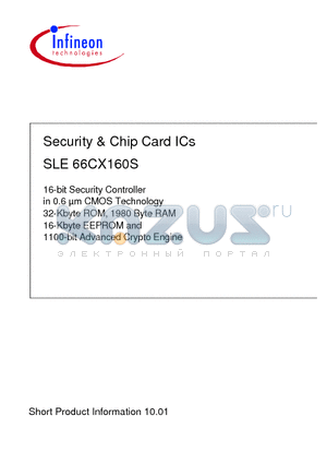 SLE66CX160S-C datasheet - Security & Chip Card ICs