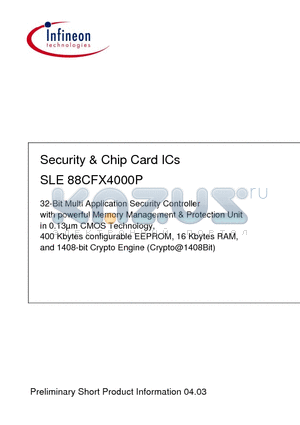 SLE88CFX4000P datasheet - Security & Chip Card ICs