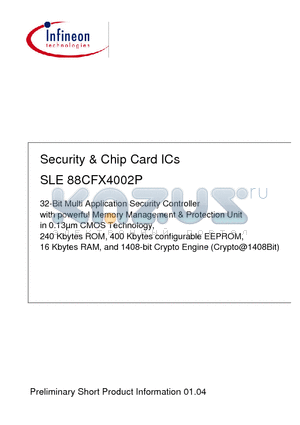 SLE88CFX4002P datasheet - Security & Chip Card ICs