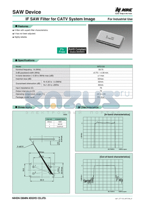 WF019A datasheet - IF SAW Filter for CATV System Image