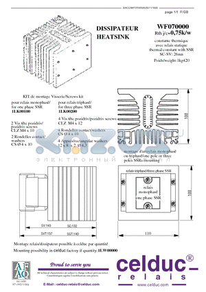 WF070000 datasheet - HEATSINK