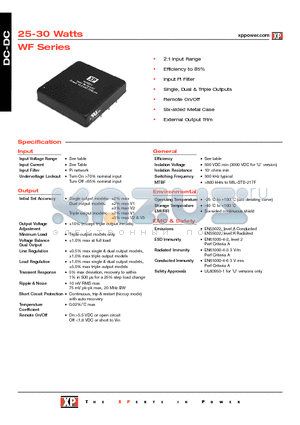 WF102 datasheet - DC-DC Power Supplies