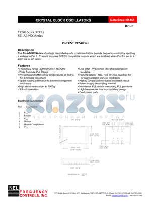 SU-A369B-FREQ datasheet - CRYSTAL CLOCK OSCILLATORS