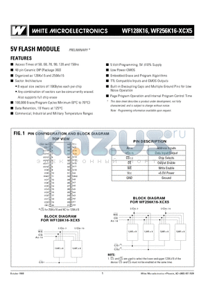 WF128K16-50CI5 datasheet - 5V FLASH MODULE