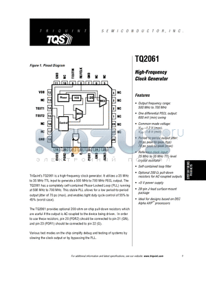 TQ2061 datasheet - High-Frequency Clock Generator