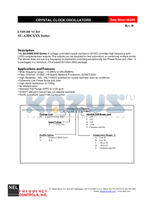 SU-A3DCH9H-FREQ datasheet - LVDS HF VCXO