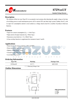 S72N25UF datasheet - Standard Voltage Detector