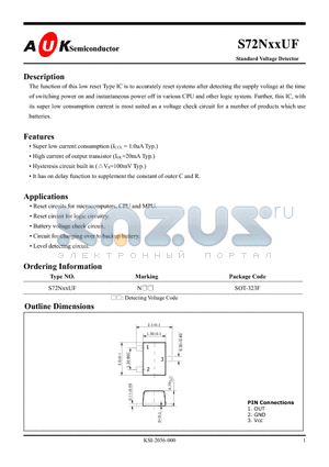 S72N27UF datasheet - Standard Voltage Detector