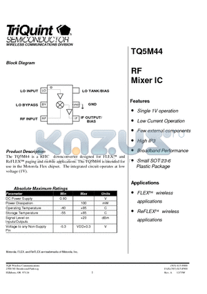 TQ5M44 datasheet - RF Mixer IC