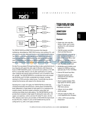 TQ8105 datasheet - SONET/SDH Transceivers