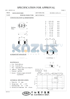 SU1048150YF datasheet - SHIELDED SMD POWER INDUCTOR