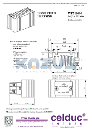 WF210000 datasheet - HEATSINK