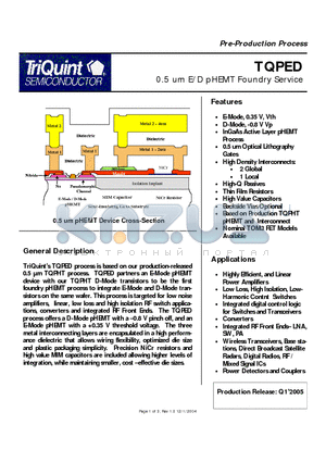 TQPED datasheet - Precision, 100UA Gain Selectable Amplifier