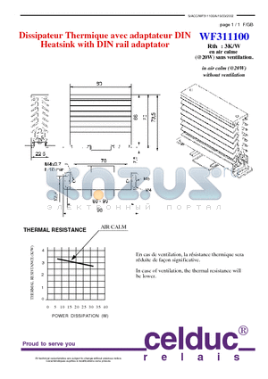 WF311100 datasheet - Heatsink with DIN rail adaptator