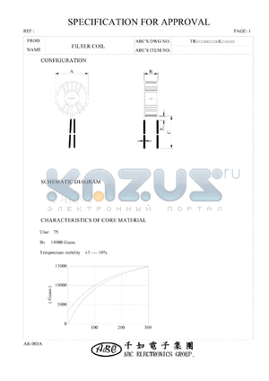 TR0806100YL datasheet - FILTER COIL