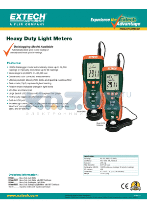 TR100 datasheet - Heavy Duty Light Meters