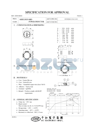 SU5028101YL datasheet - SHIELDED SMD POWER INDUCTOR