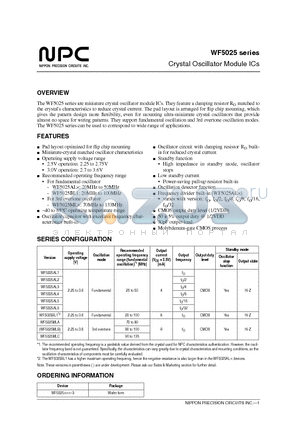 WF5025BL1 datasheet - Crystal Oscillator Module ICs