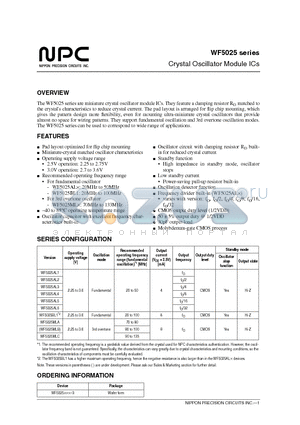 WF5025MLA datasheet - Crystal Oscillator Module ICs