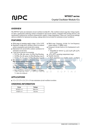 WF5027AQ-4 datasheet - Crystal Oscillator Module ICs