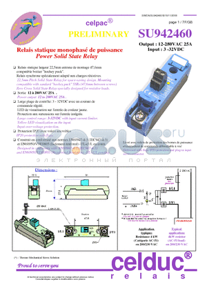 SU942460 datasheet - Power Solid State Relay