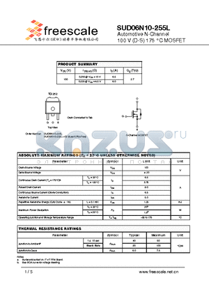 SUD06N10-225L datasheet - Automotive N-Channel 100 V (D-S) 175 `C MOSFET