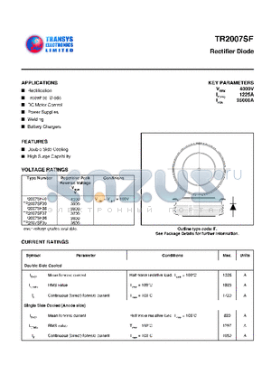 TR2007SF datasheet - RECTIFIER DIODE