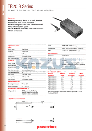 TR20B180-21A11 datasheet - 20 WATTS SINGLE OUTPUT AC/DC GENERAL