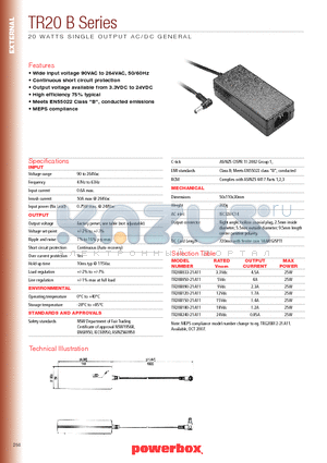 TR20B090-21A11 datasheet - 20 WATTS SINGLE OUTPUT AC/DC GENERAL