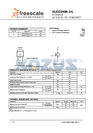 SUD23N06 datasheet - N-Channel 60 V (D-S) 175 `C MOSFET