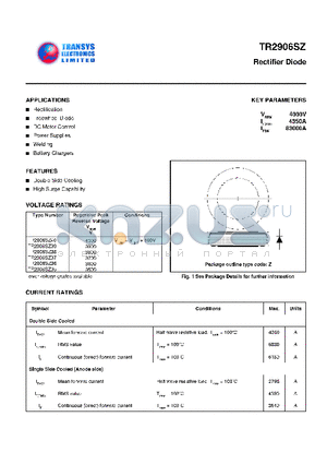 TR2906SZ datasheet - RECTIFIER DIODE