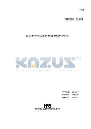 TR636E-10164 datasheet - QUALITY EVALUATION TEST REPORT IT3-25H