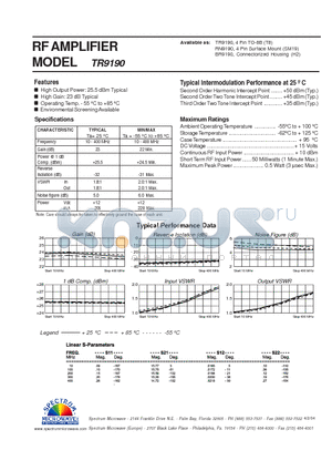 TR9190 datasheet - RF AMPLIFIER