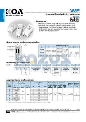 WF5NC8G100K datasheet - thermal fuse built-in resistors